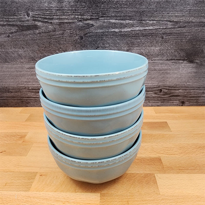 Cucina Agave Blue by Rachael Ray Set of 4 Soup Cereal Bowl 5" 13cm Dinnerware