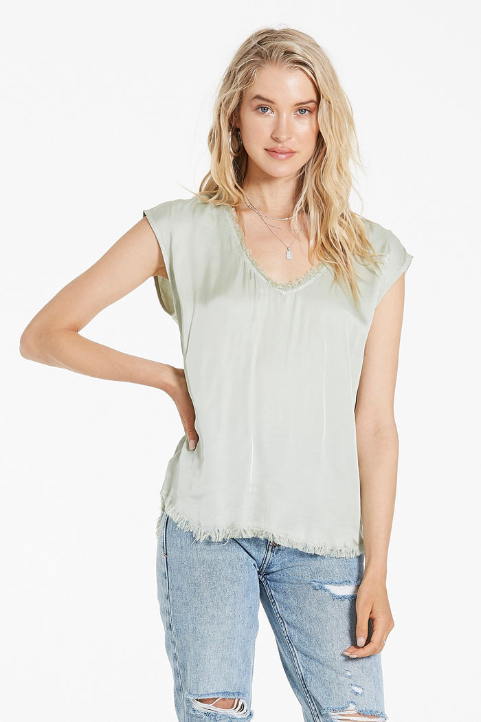 Cucumber V-Neck Sleeveless Top