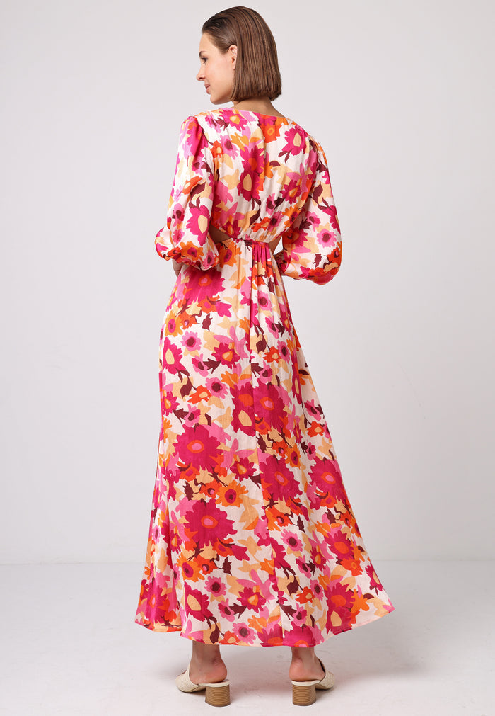 Cut Out Long Sleeve Maxi Dress