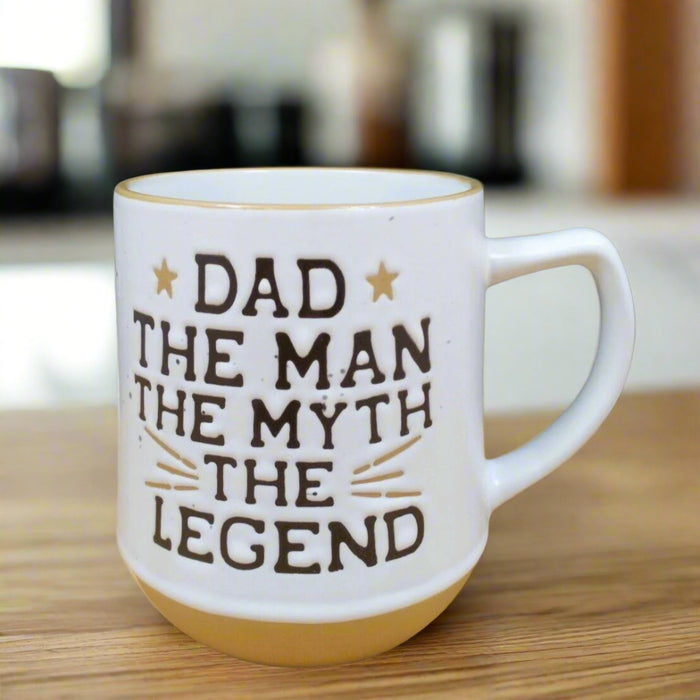 Dad Inspirational Father Coffee Mug Embossed Ceramic Tea Cup Blue Sky 18oz