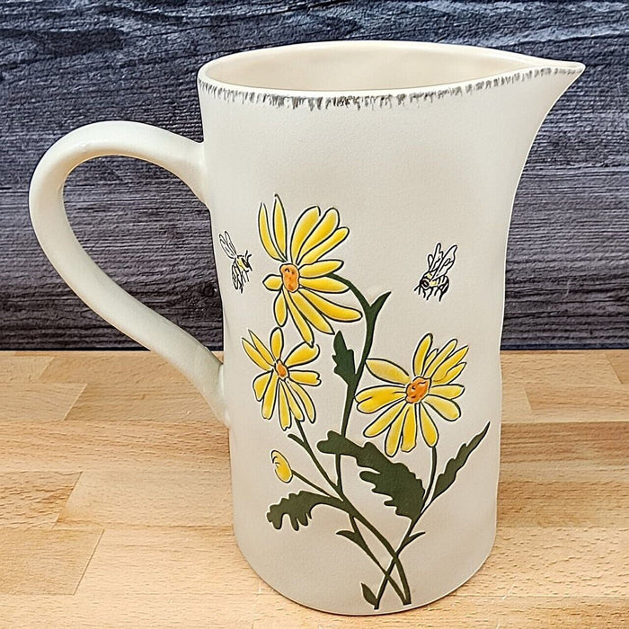 Daisies and Bee's Summer Embossed Pitcher Decorative Floral Home by Blue Sky