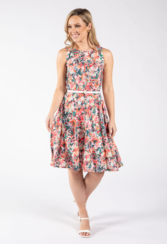Dance Floral Belted Dress