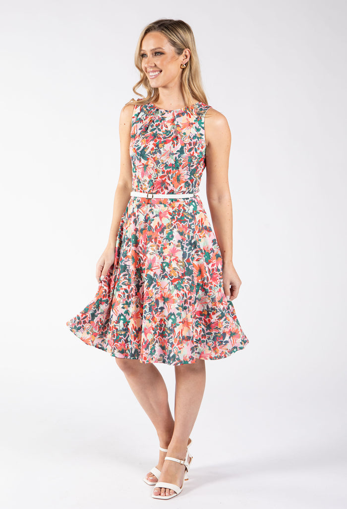 Dance Floral Belted Dress