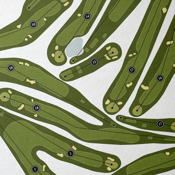Detroit Golf Club | Golf Course Print | Close Up