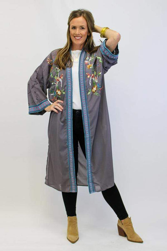 DON'T DILLY DALLY DUSTER LENGTH KIMONO