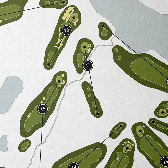 Dormie Club | Golf Course Print | Close Up
