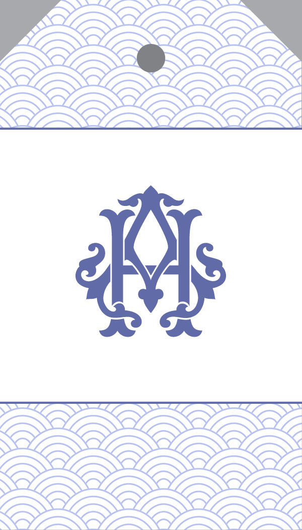 Double Letter Monogram French Blue Hangtag {double sided}