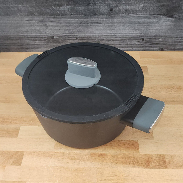 Dutch Oven With Nonstick Interior with Glass Lid And Handles Aluminum 4 Qt Black