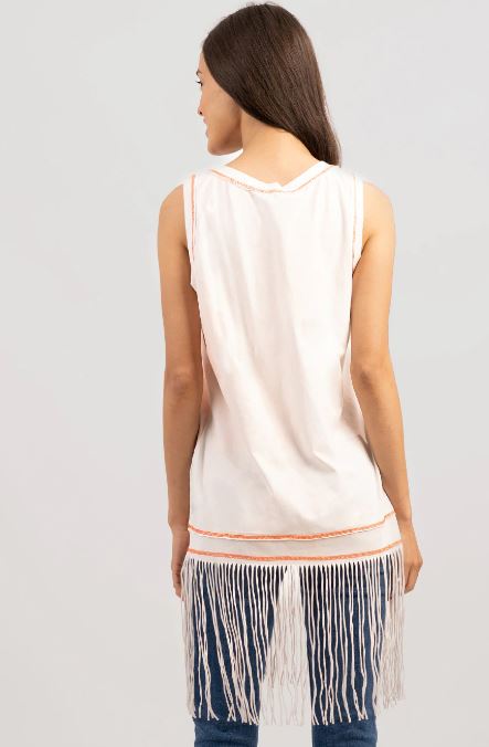 Eagle Ridge Graphic Sleeveless Tank w/ Fringe