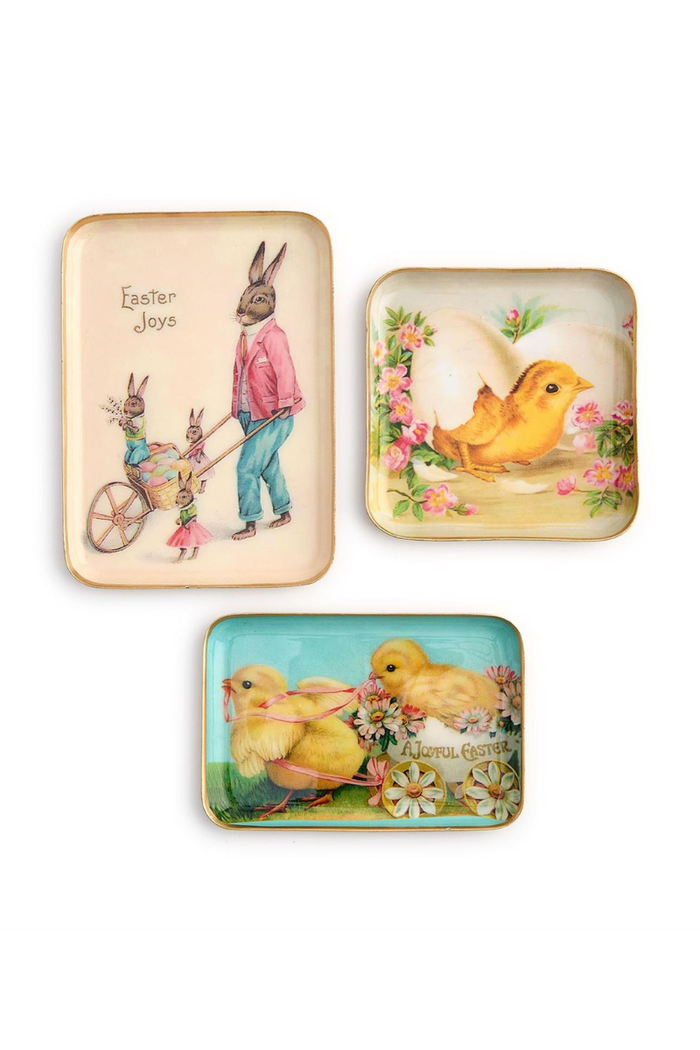 Easter Hello Metal Trays - FINAL SALE
