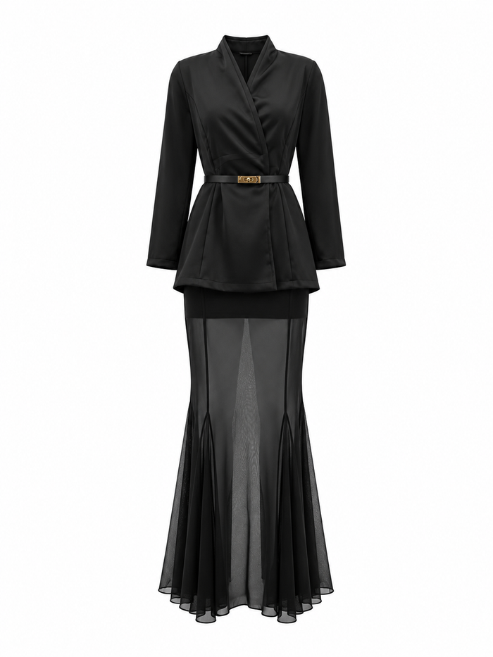 Elegant Black Two-Piece Set - Prestige