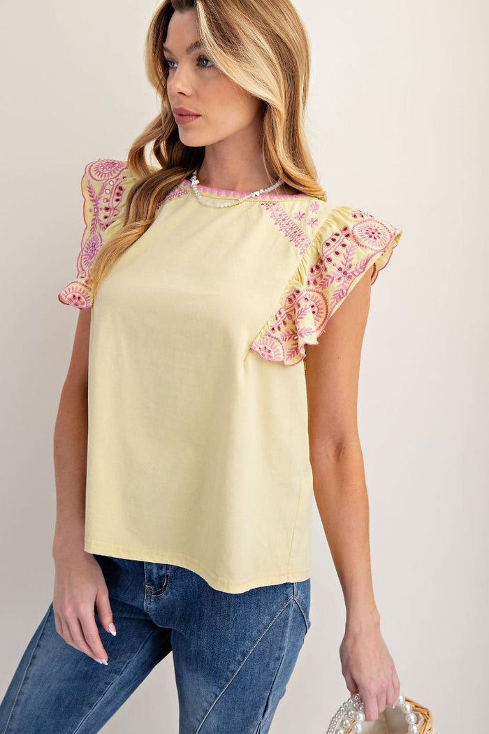 EMBO KNIT TOP ( 2 COLORS)