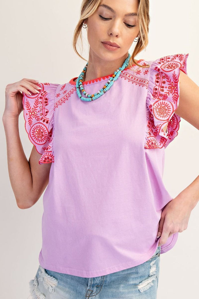 EMBO KNIT TOP ( 2 COLORS)