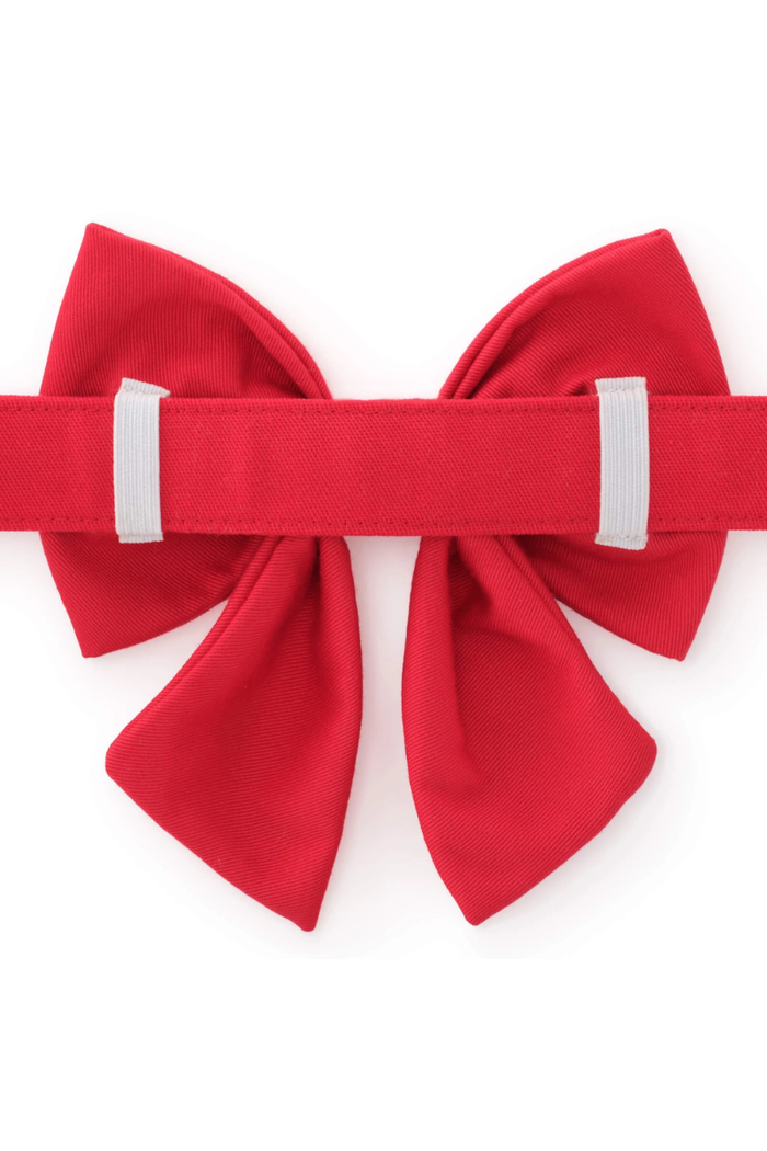 Embroidered Hearts Dog Bow- FINAL SALE