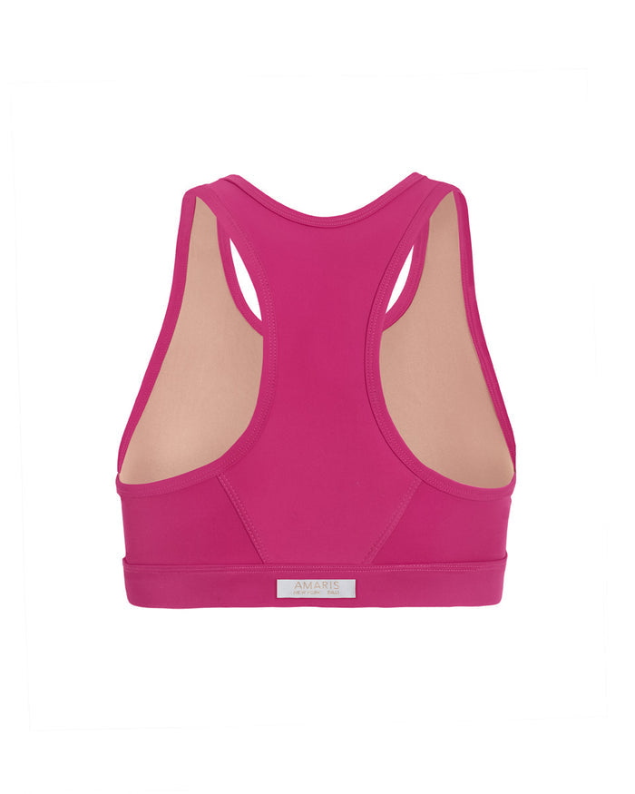 Enyo Recycled High Neck Sports Bra - Raspberry AMARIS