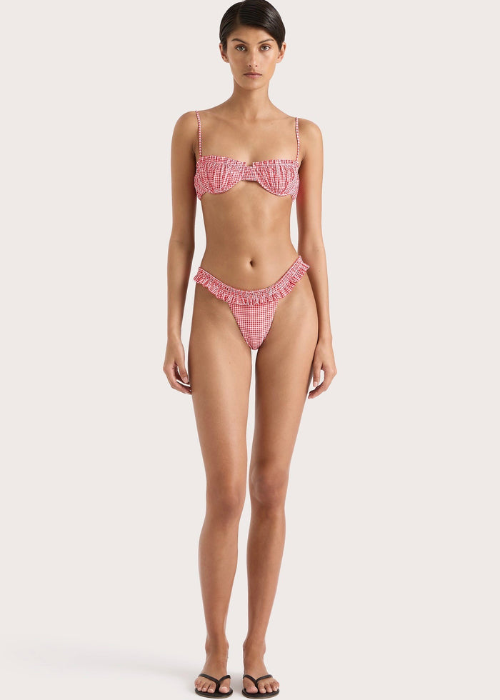 Esterel Bikini Bottom (Gingham Red)
