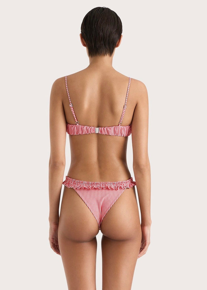 Esterel Bikini Top (Gingham Red)