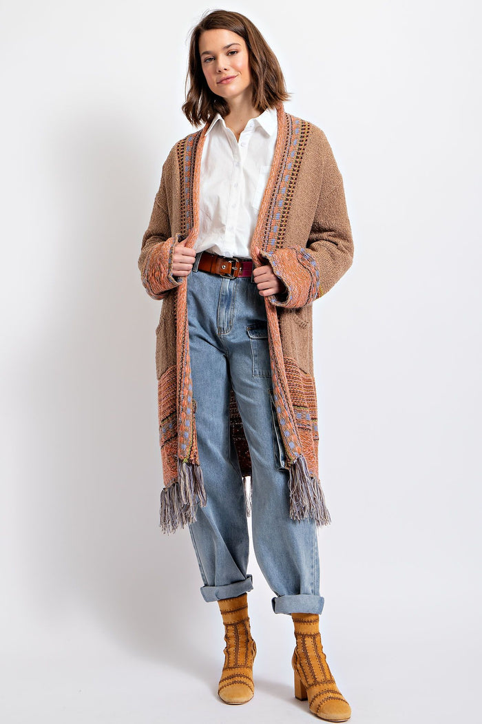 ETHNIC FEATURED SWEATER CARDIGAN