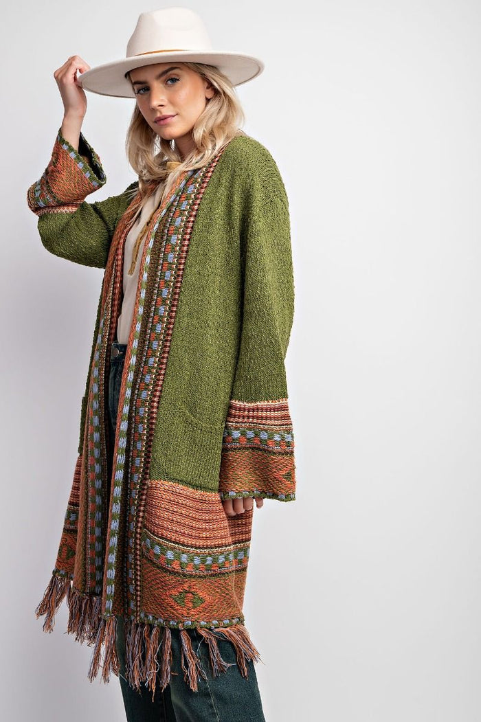 ETHNIC FEATURED SWEATER CARDIGAN