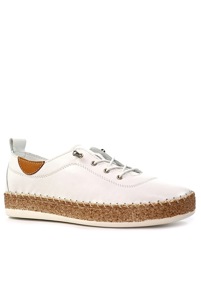 Evie White Leather Plimsoll