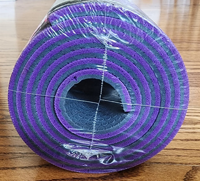 Exercise Yoga Mat Purple Non Slip At 72" X 24" X 6Mm Thickness & Carrying Strap