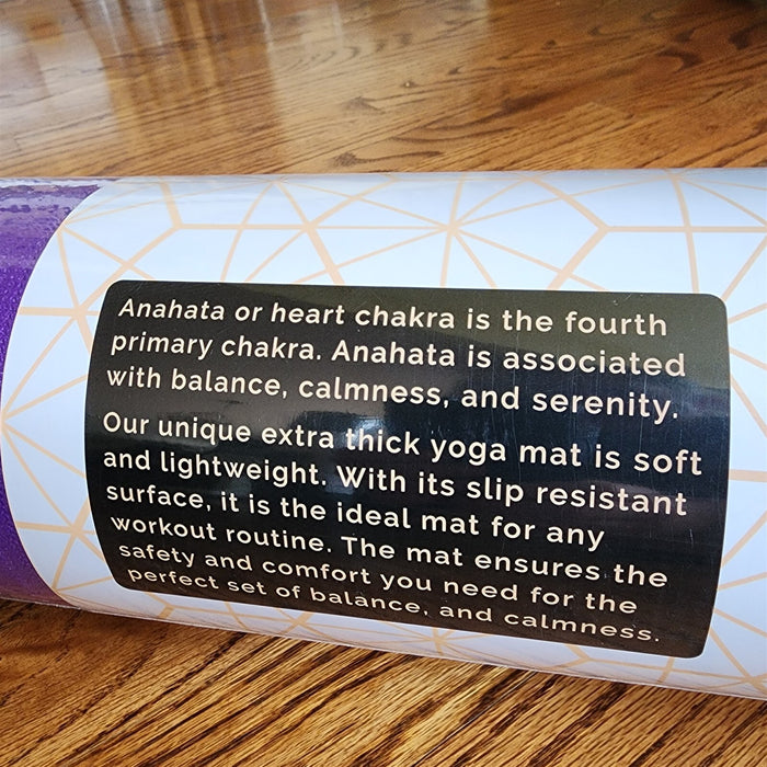 Exercise Yoga Mat Purple Non Slip At 72" X 24" X 6Mm Thickness & Carrying Strap