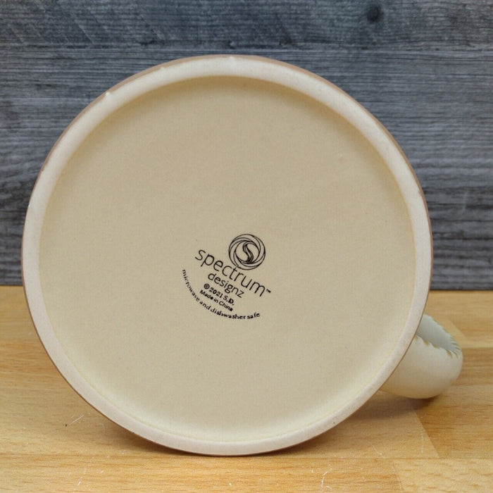 Fall Breeze Autumn Leaves Coffee Mug 17oz (455ml) Embossed Ceramic Cup Blue Sky