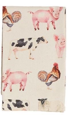 FARM ANIMAL & CHECKED TOWELS