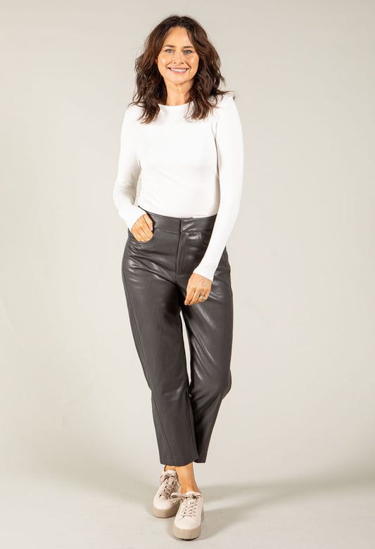 Faux leather trousers