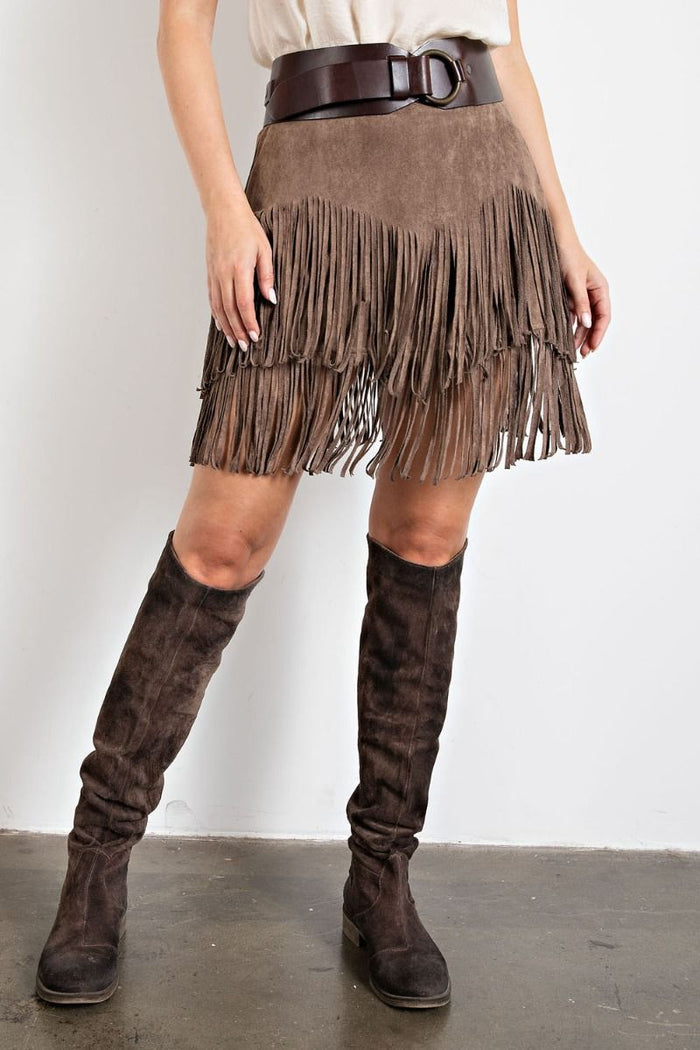 FAUX SUEDE SKIRT
