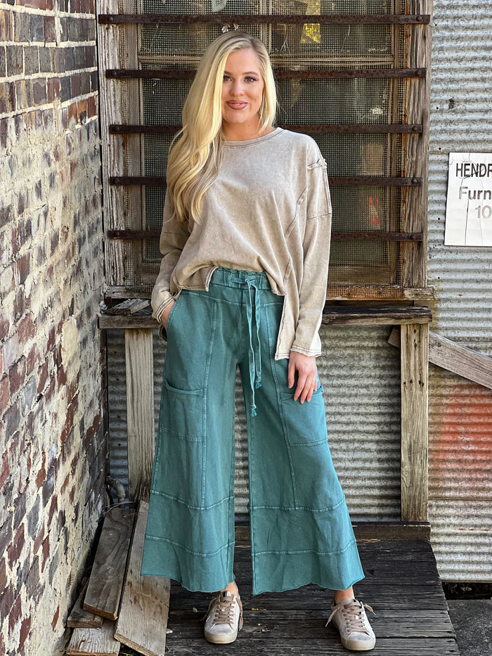Feeling Good Utility Wide Leg Terry Pants