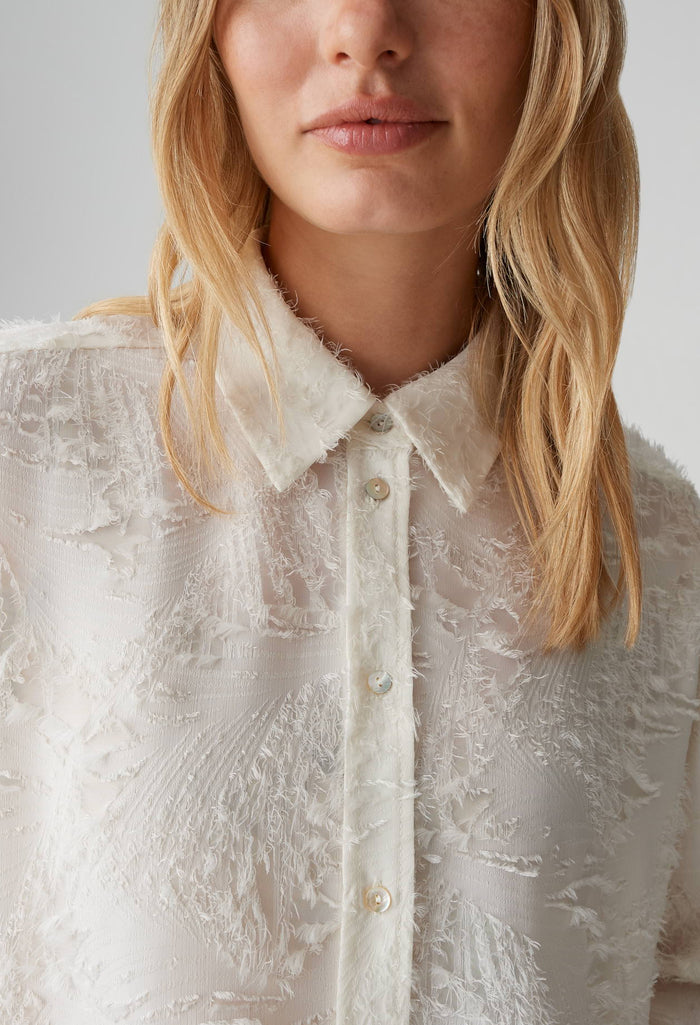 Fenima fine fil coupé pattern boxy shirt