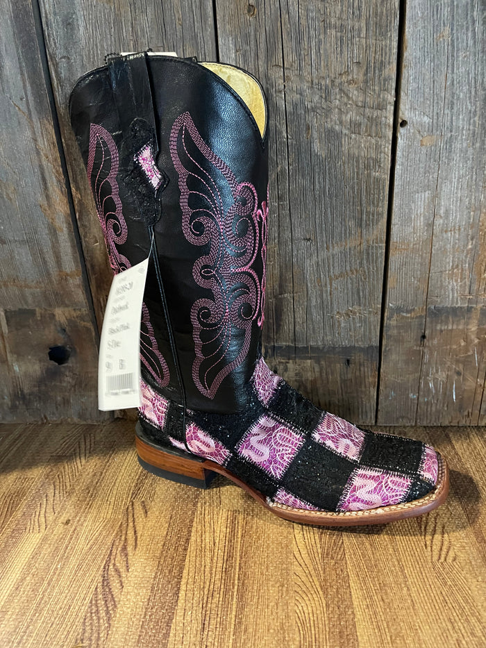 Ferrini Print Patchwork Womens Boot