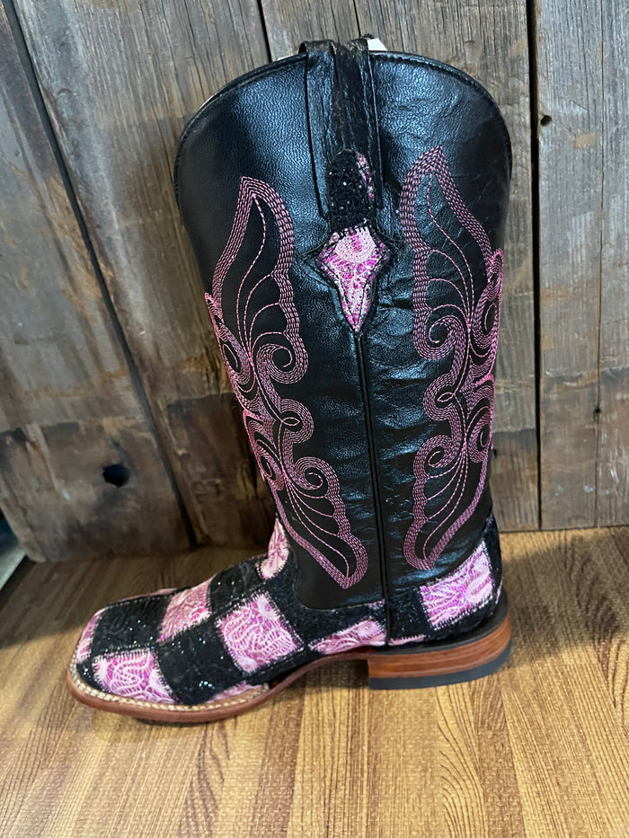 Ferrini Print Patchwork Womens Boot
