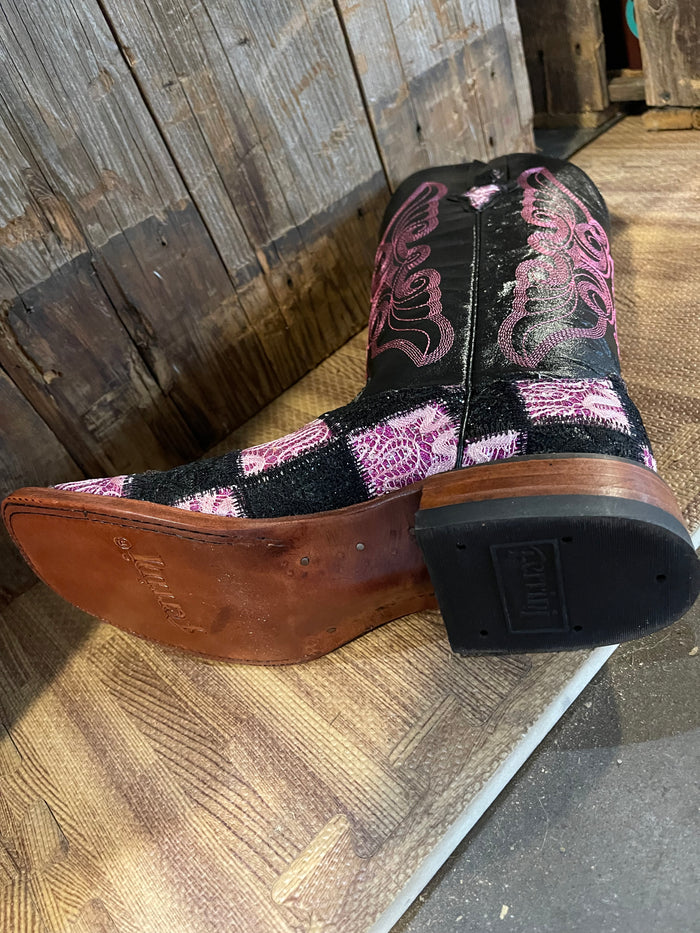 Ferrini Print Patchwork Womens Boot