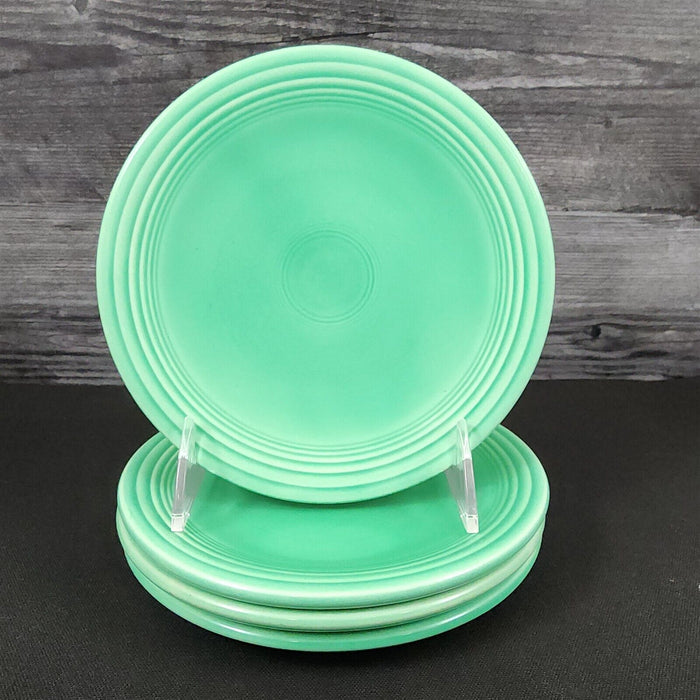 Fiesta Ware Homer Laughlin 4 Green Bread Butter Dessert Plate Set Ceramic Vtg