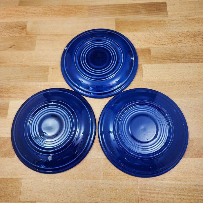 Fiesta Ware Homer Laughlin Saucer Fiesta-Twilight Blue Ceramic Vtg Set of 3