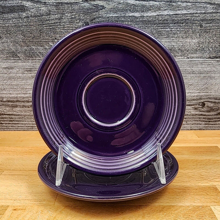Fiesta Ware Homer Laughlin Saucer Plum Dinnerware Purple Ceramic Set of 2 Vtg