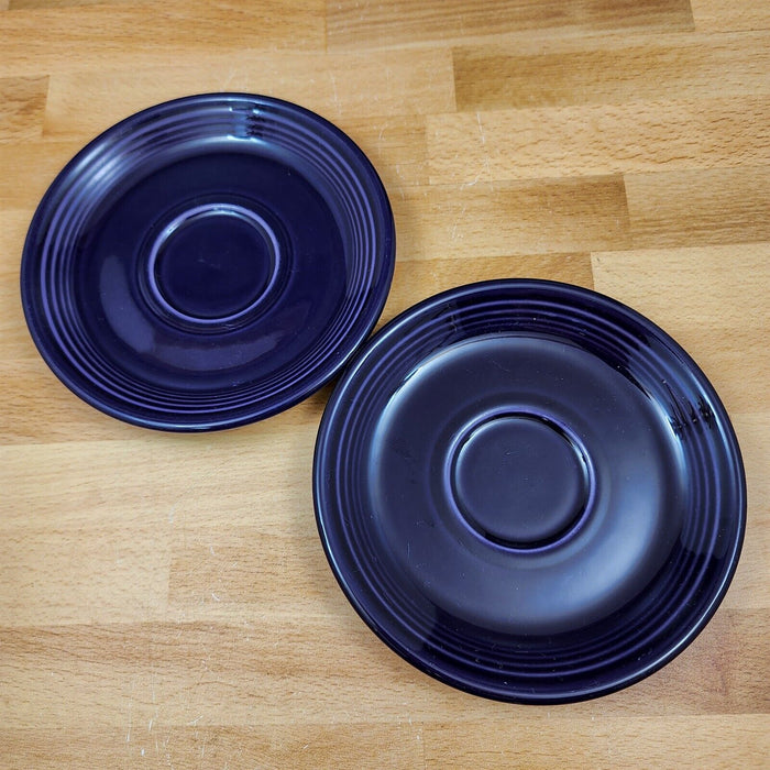 Fiesta Ware Homer Laughlin Saucer Plum Dinnerware Purple Ceramic Set of 2 Vtg