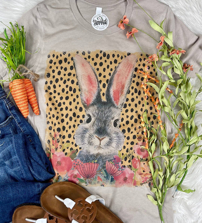 Floral Cheetah Bunny Tee