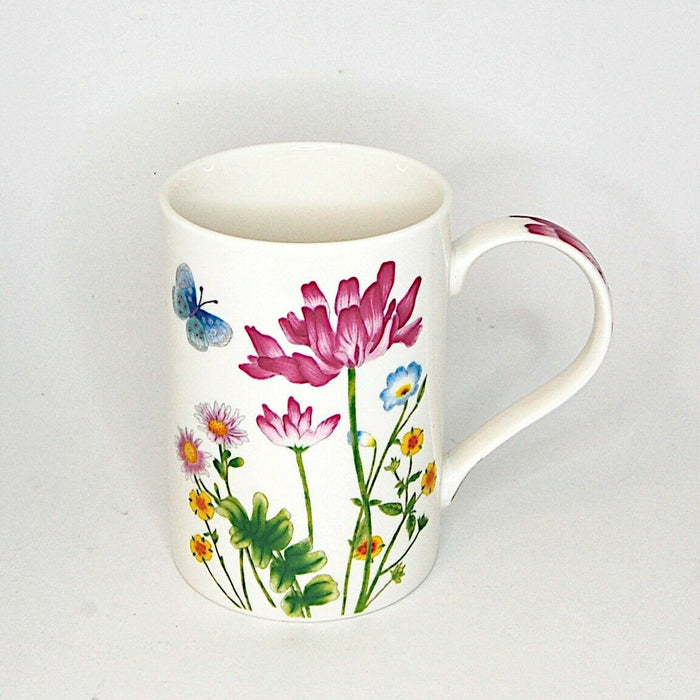 Floral Flowers and Butterflies Coffee Mug Glass Tea Cup with Gift Box