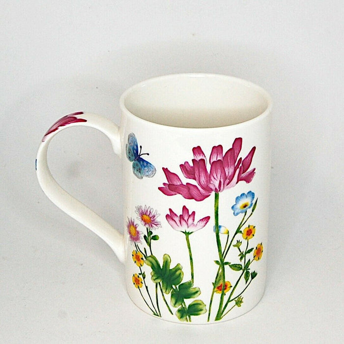 Floral Flowers and Butterflies Coffee Mug Glass Tea Cup with Gift Box