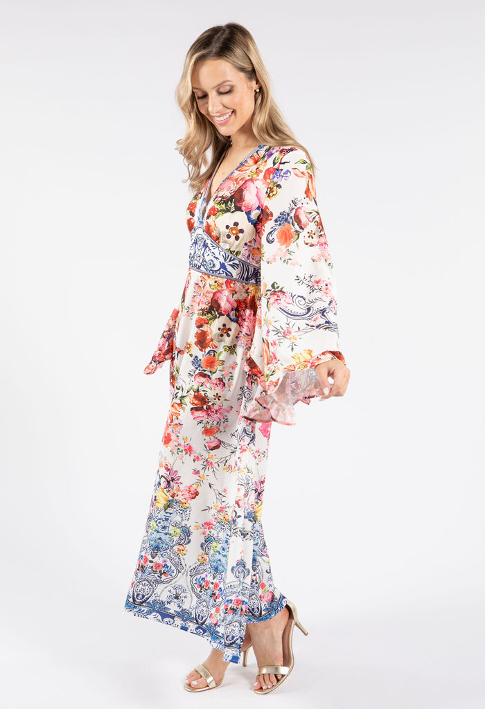 Floral Kimono Sleeve Dress