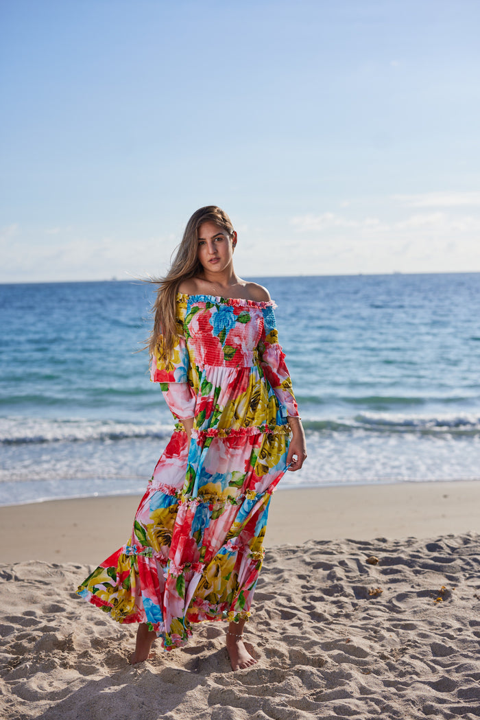 Floral off the shoulder dress - NEW ARRIVAL