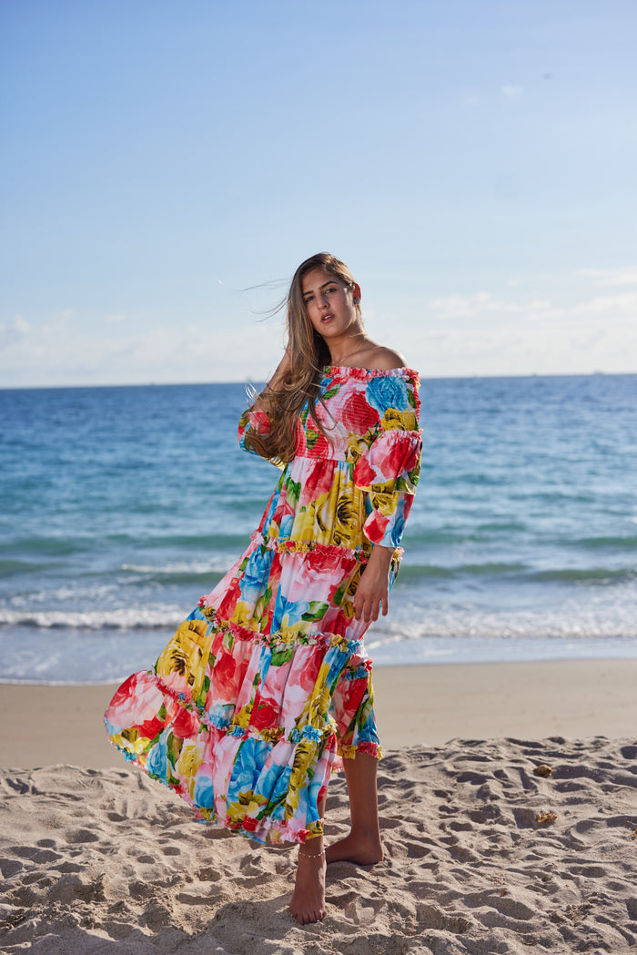 Floral off the shoulder dress - NEW ARRIVAL