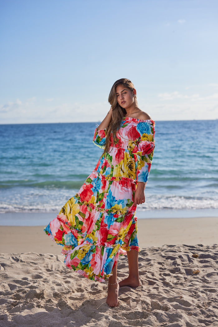 Floral off the shoulder dress - NEW ARRIVAL