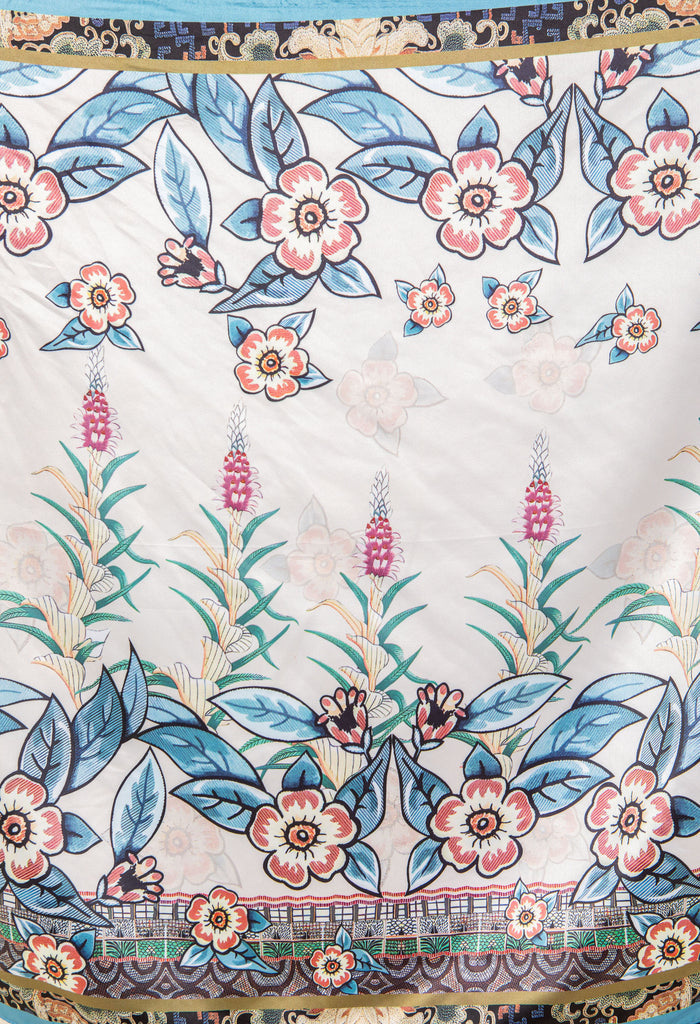 Floral Print Satin Touch Scarf