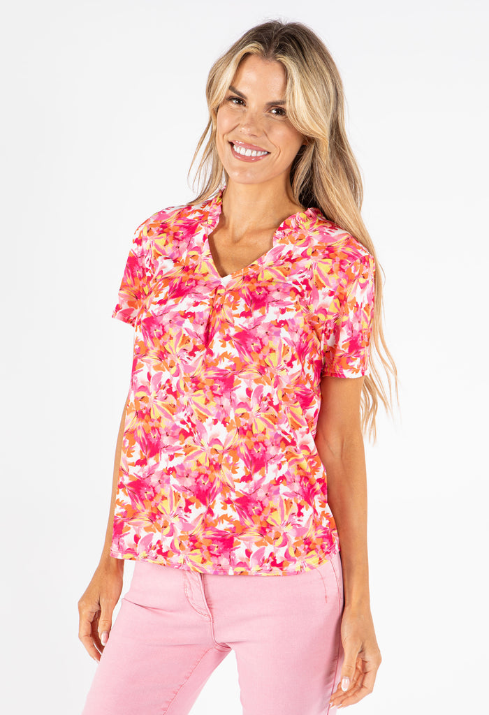 Floral Print V-Neck Top