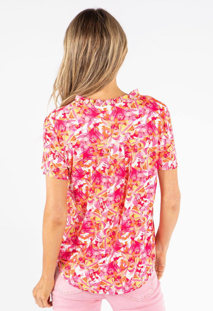 Floral Print V-Neck Top