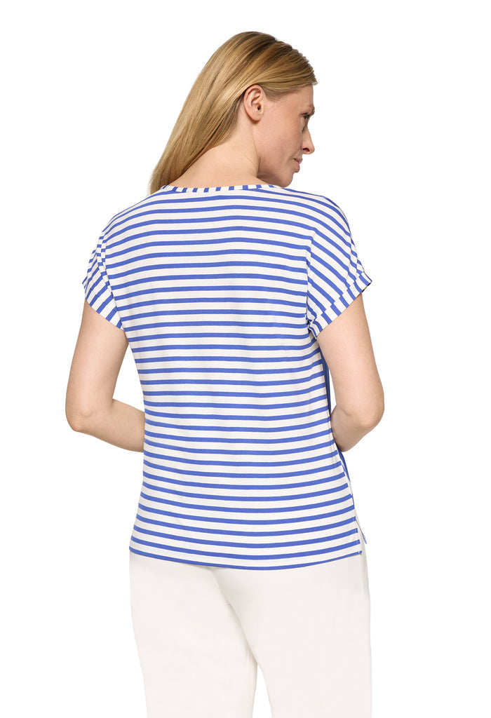 Floral Top With Striped Back